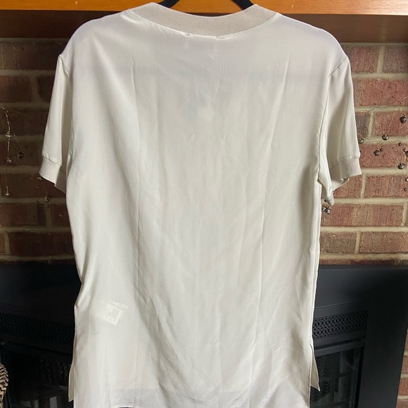NWT Falconeri Designer Silk Off-White V-Neck Top, Size S - Picture 8 of 8